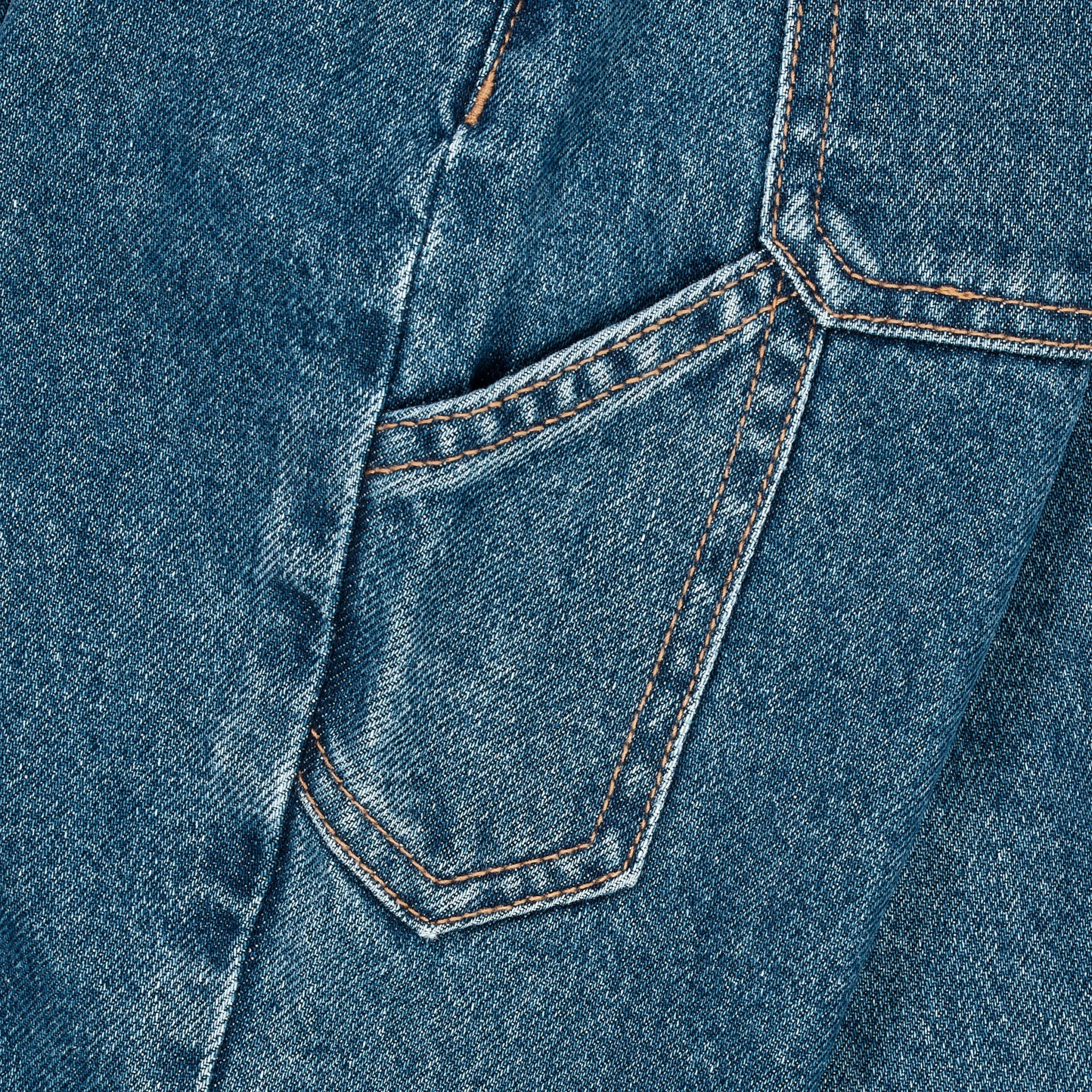 ORGANIC POCKET JEANS, WIDE FIT - INDIGO BLUE WASHED