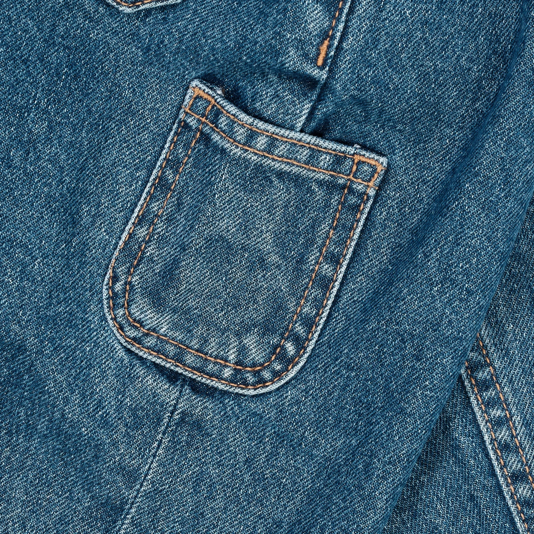 ORGANIC POCKET JEANS, WIDE FIT - INDIGO BLUE WASHED