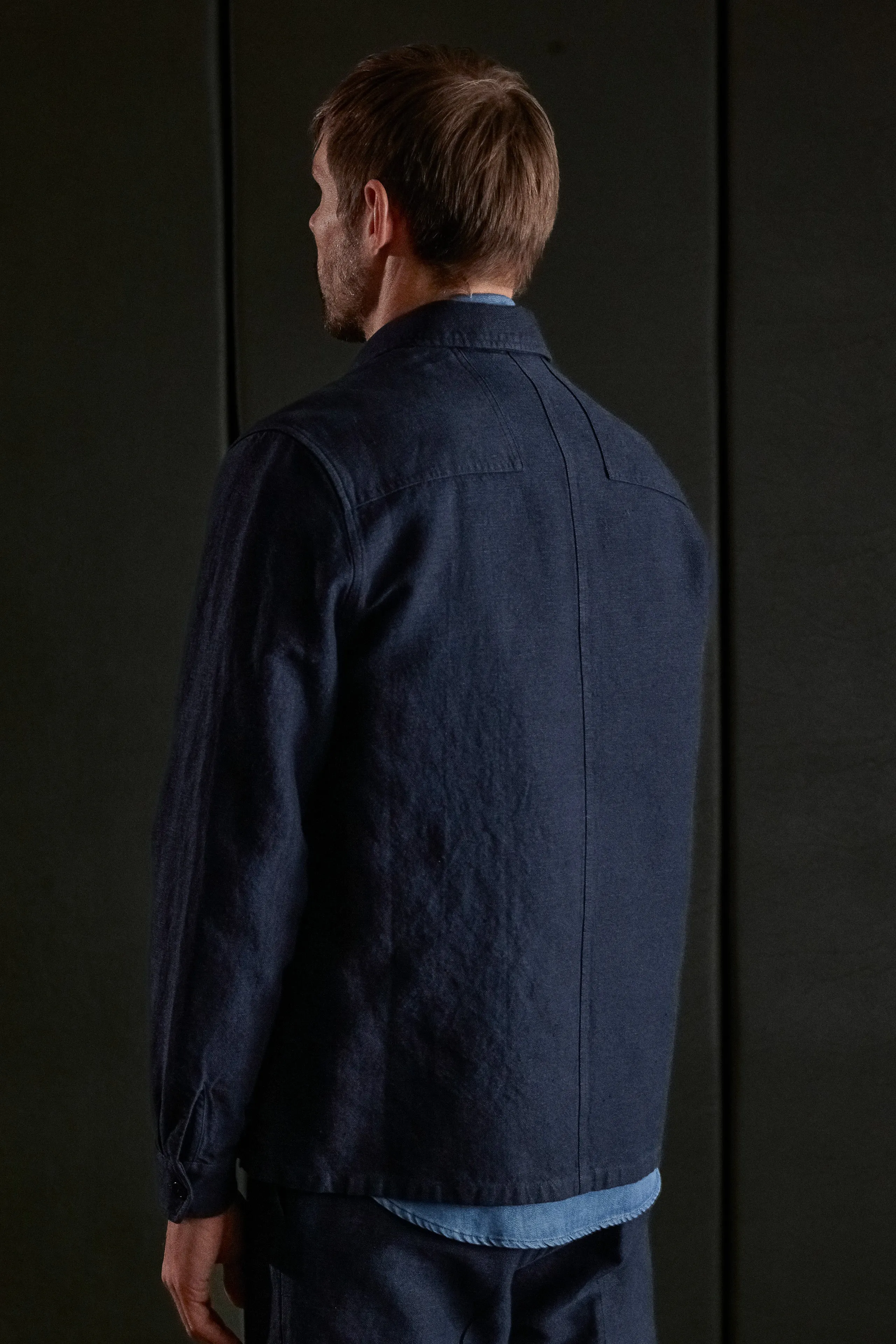 OWE overshirt winter linen navy