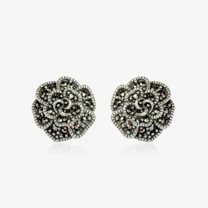 Oxidized Floral Studs