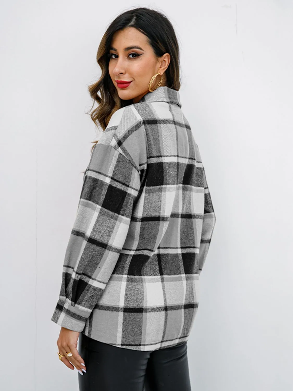 Plaid Button-Down Jacket