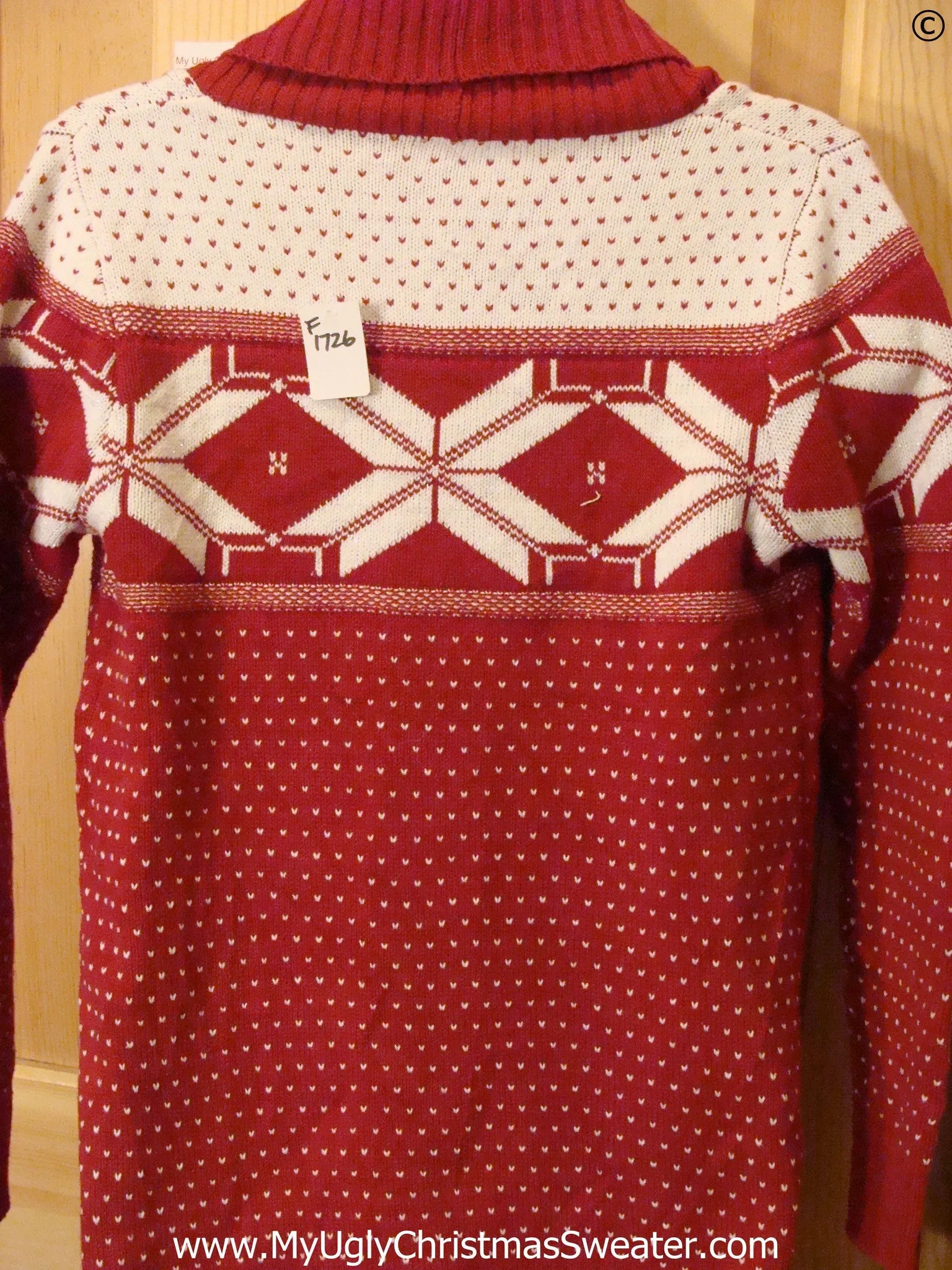 Red and White 2sdied Cardigan Tacky ugly xmas Sweater