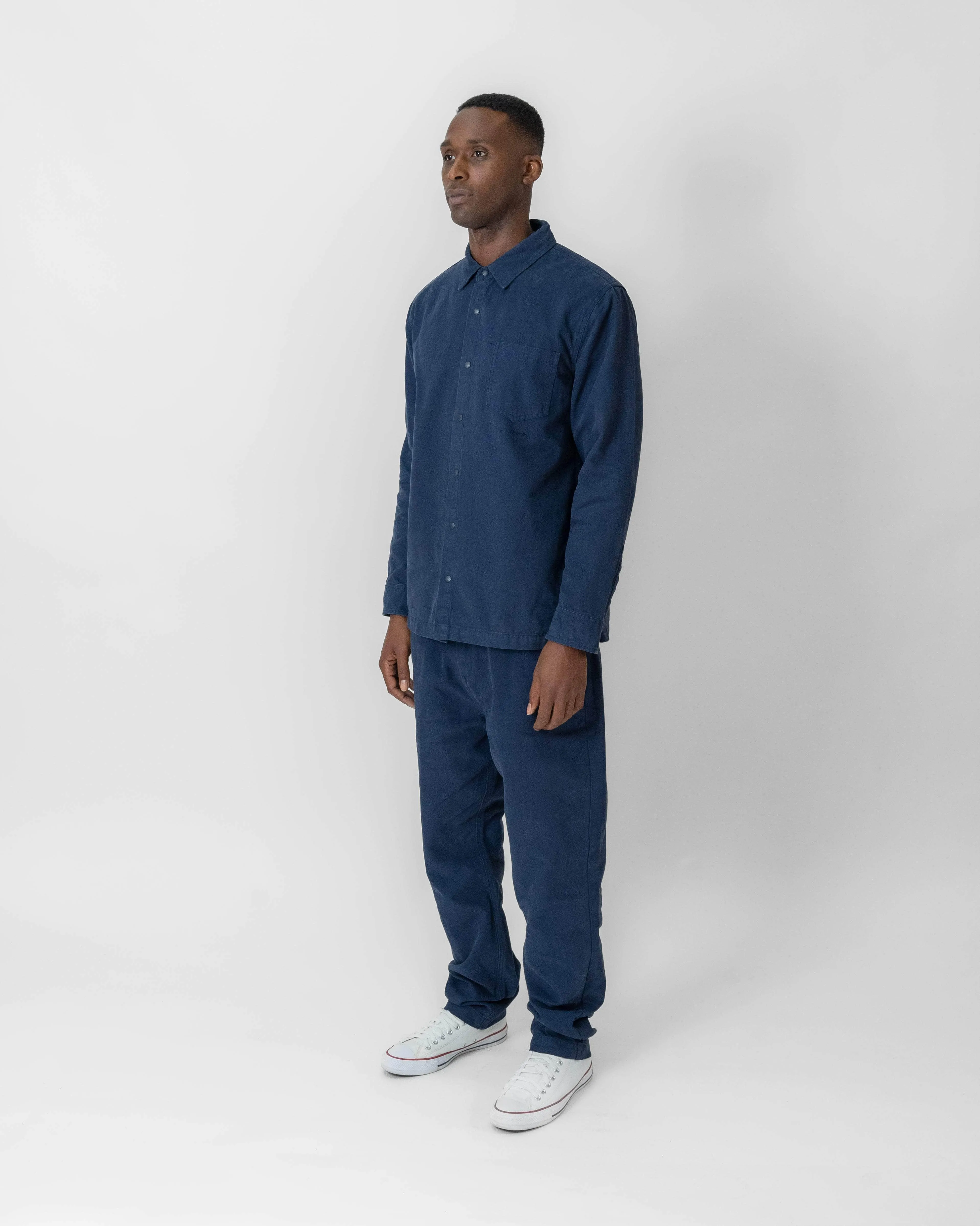 Relaxed-Fit Cotton Canvas Trousers Navy