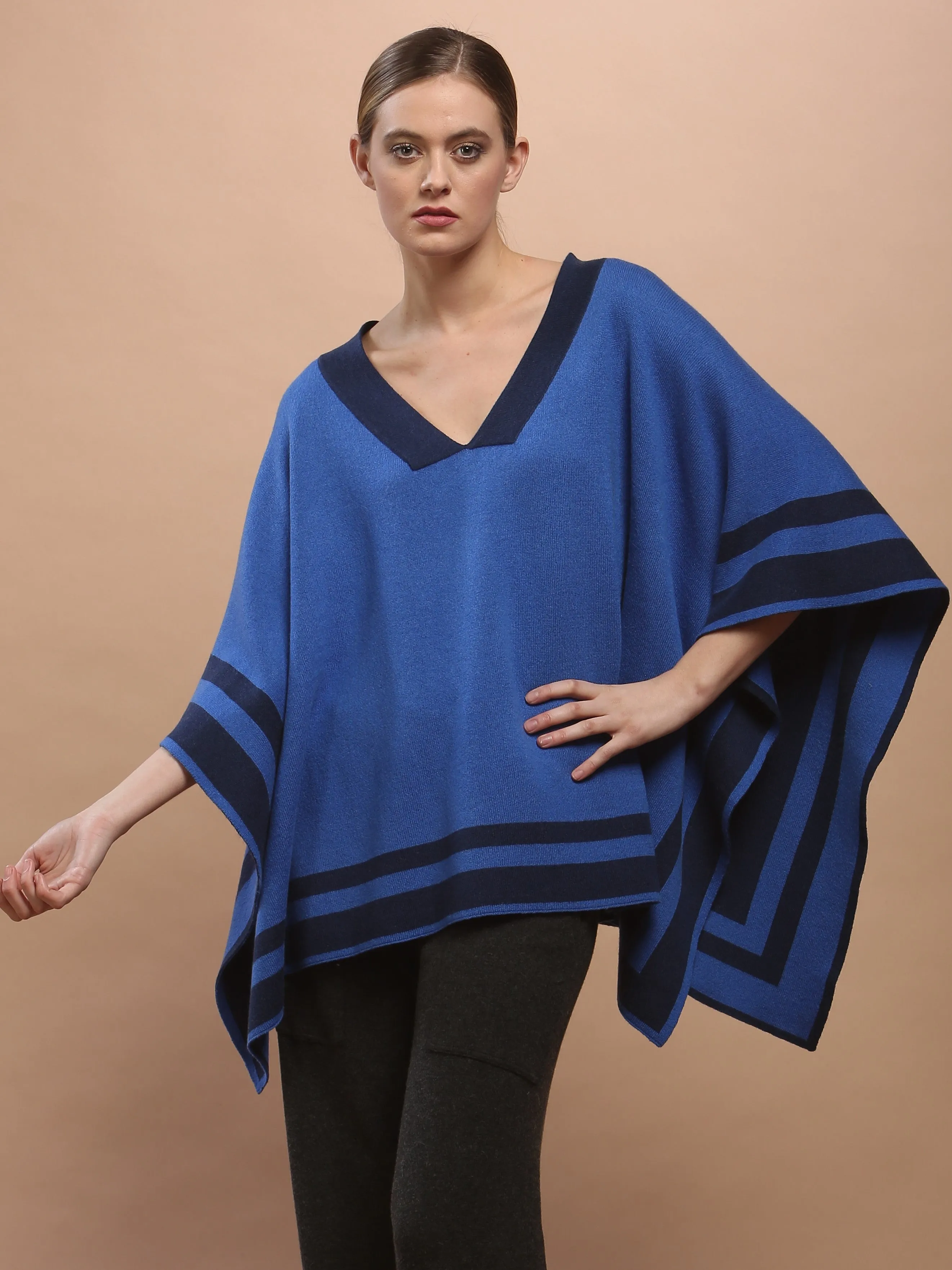 Reversible V Neck Poncho