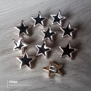 Star Buttons Gold Black Enamel Small Shank Back