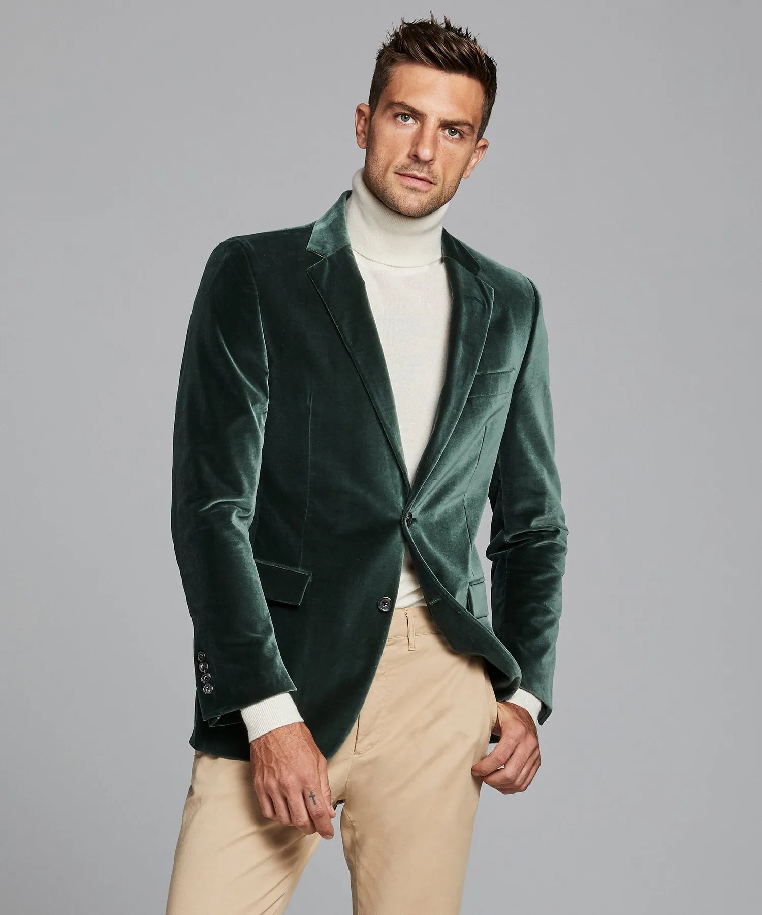 Sutton Velvet Sport Coat in Dark Green