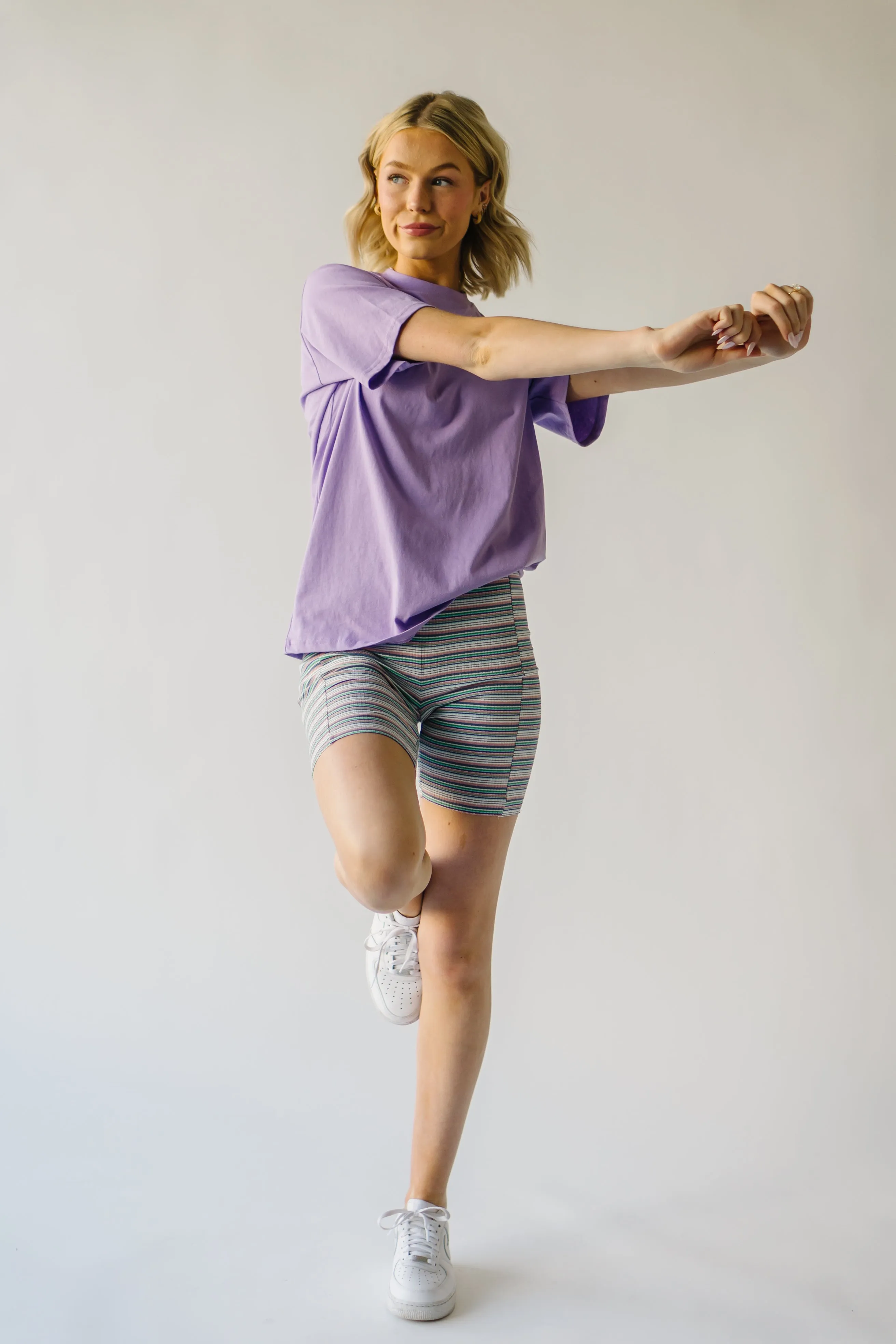 The Buford Striped Shorts in Purple