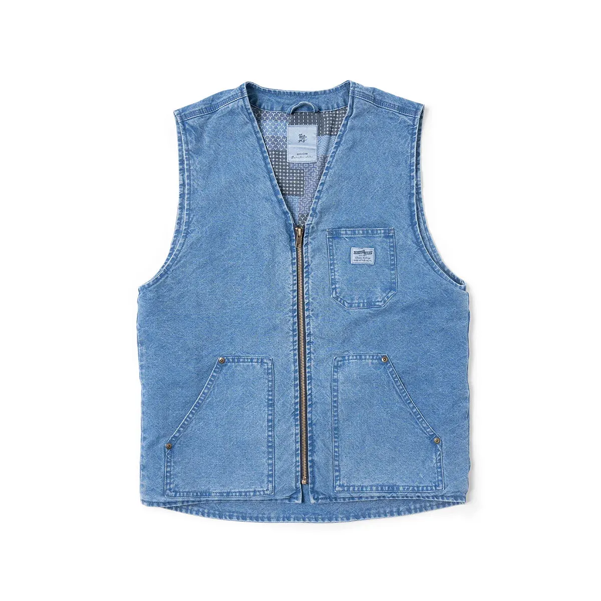 Vintage Denim Men's Sleeveless Vest Jacket Fishing Cargo Coats