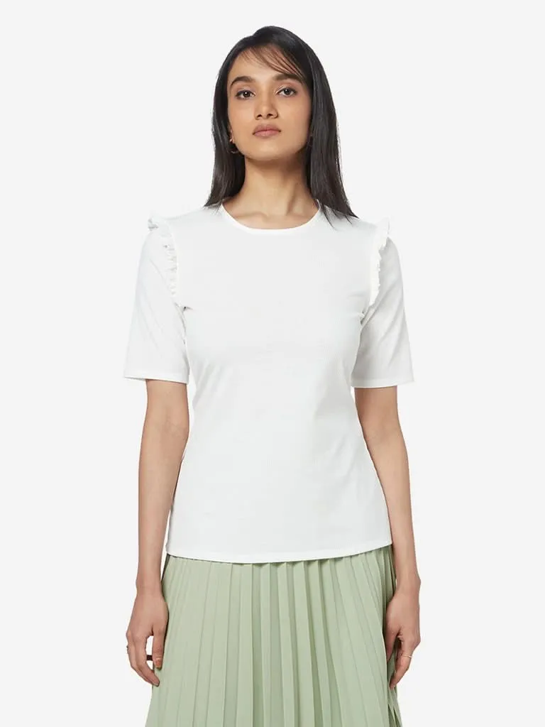 Wardrobe White Ribbed Top