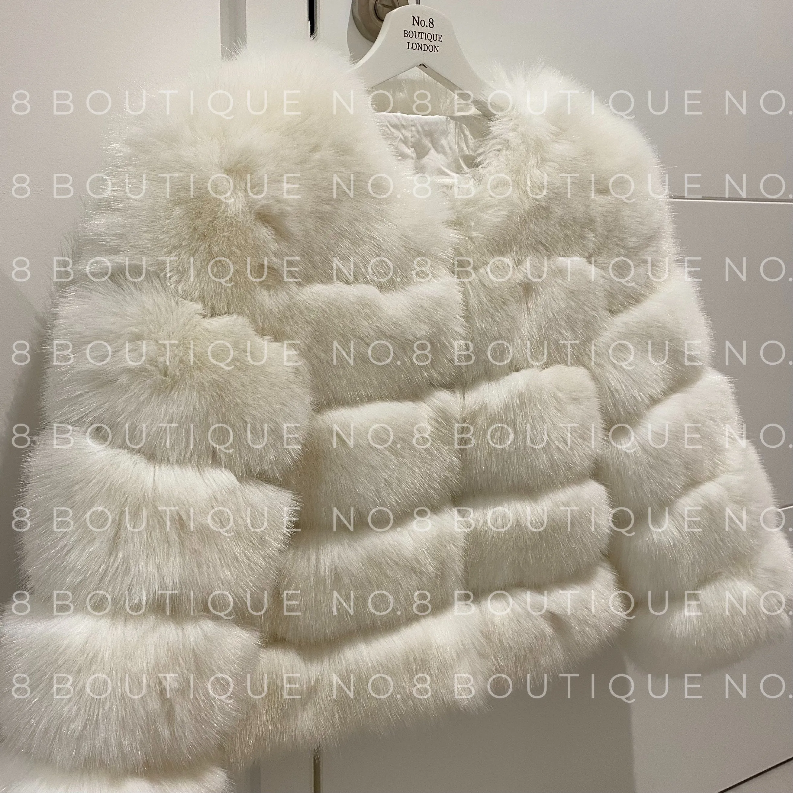 White Faux Fur Classic 5 Row Jacket