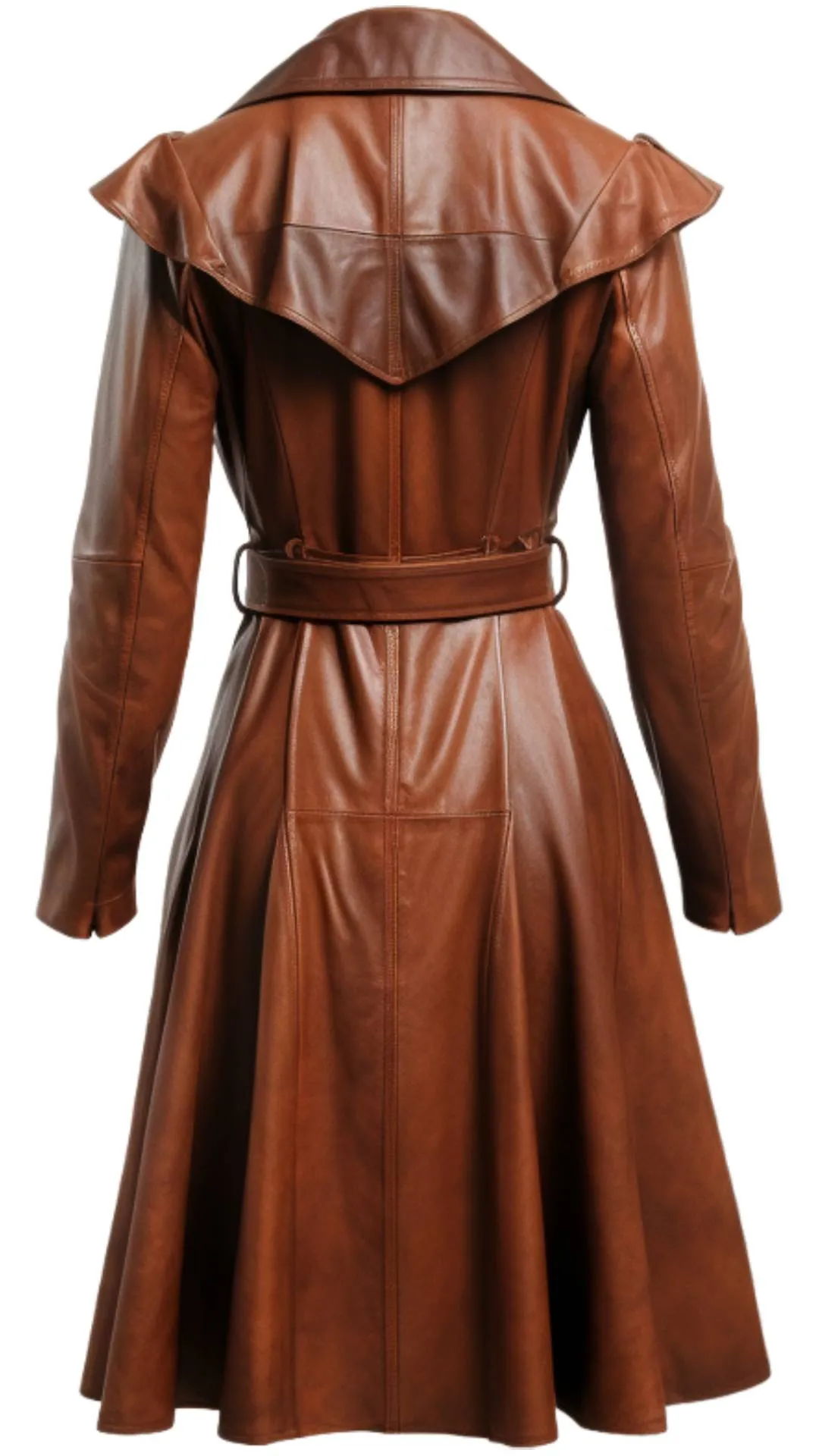 Women Vintage Brown Distressed Leather Coat - Classic Brown Leather Coat